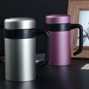 批發304雙層不銹鋼真空保溫杯高檔商務手柄辦公杯禮品水杯定制